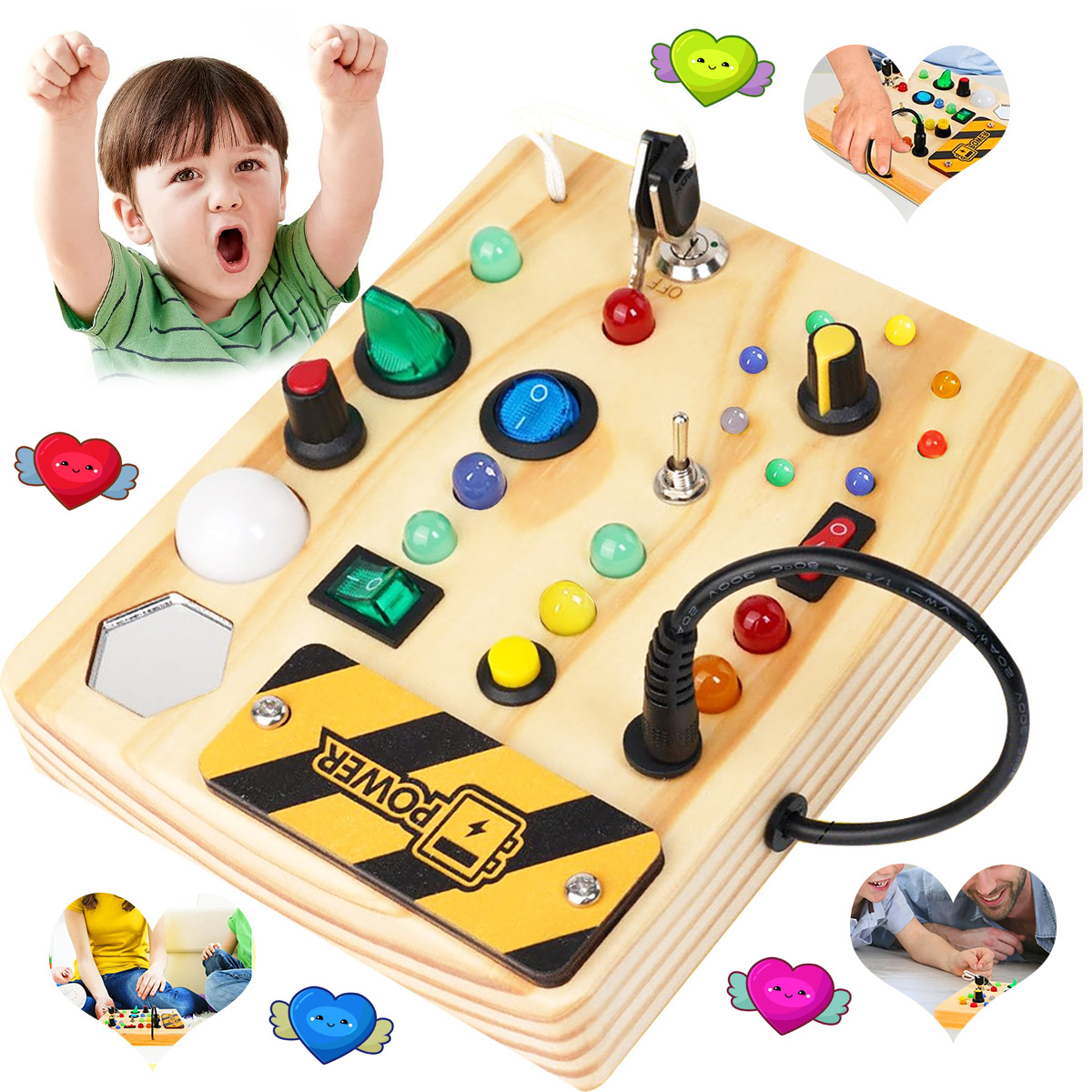 Diy Halloween Electronics - Placa ocupada infantil de madeira, placa