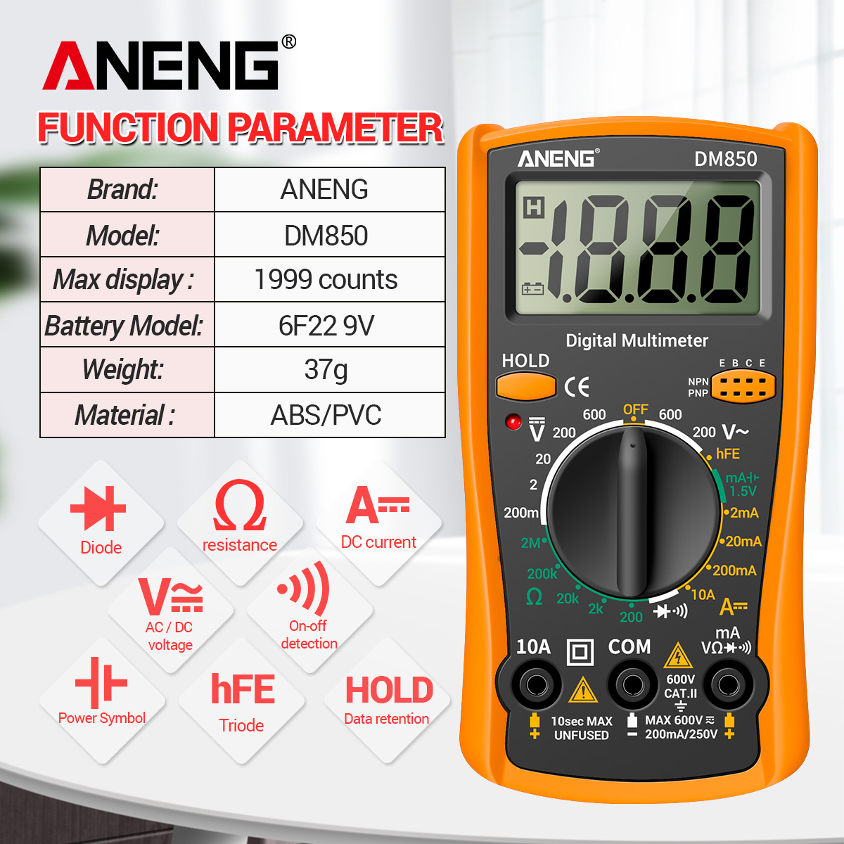 Medidor universal ANENG DM850  - Multimeter Digital avaliação e preço