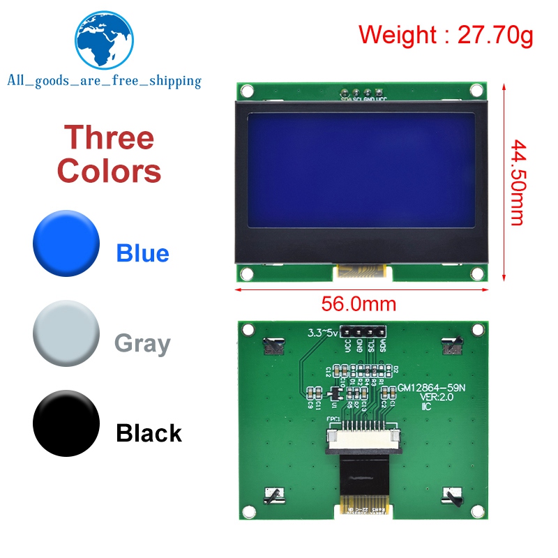 1/3 peças 12864 módulo lcd iic - I2C Lcd Display avaliação e preço