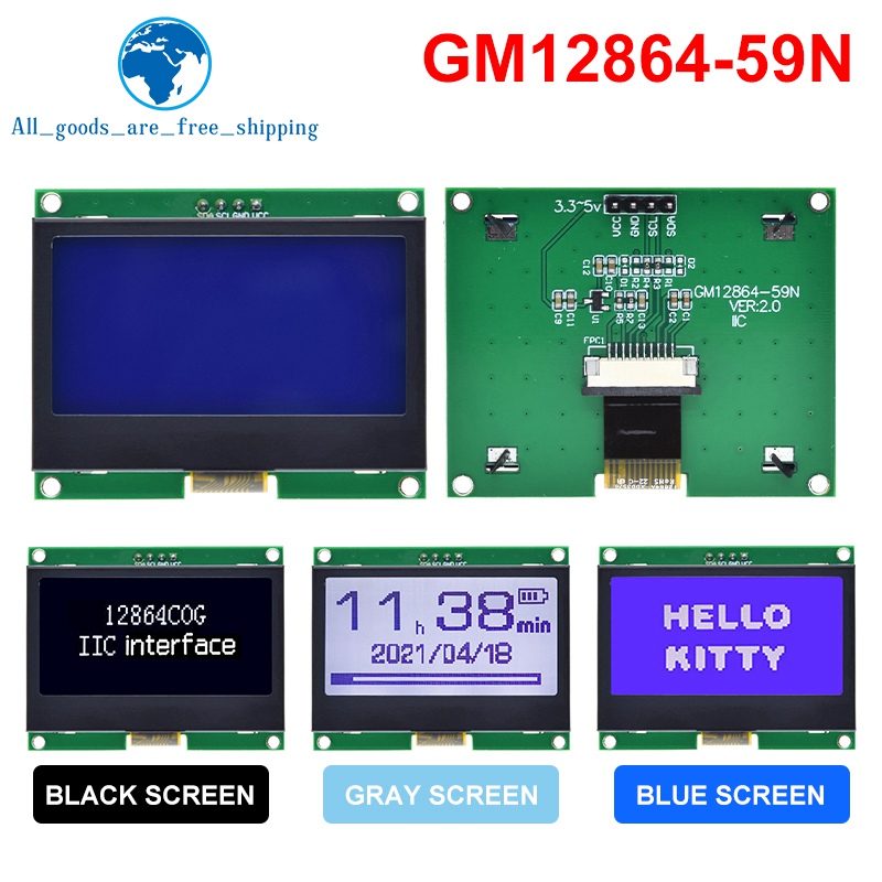 1/3 peças 12864 módulo lcd iic - I2C Lcd Display avaliação e preço