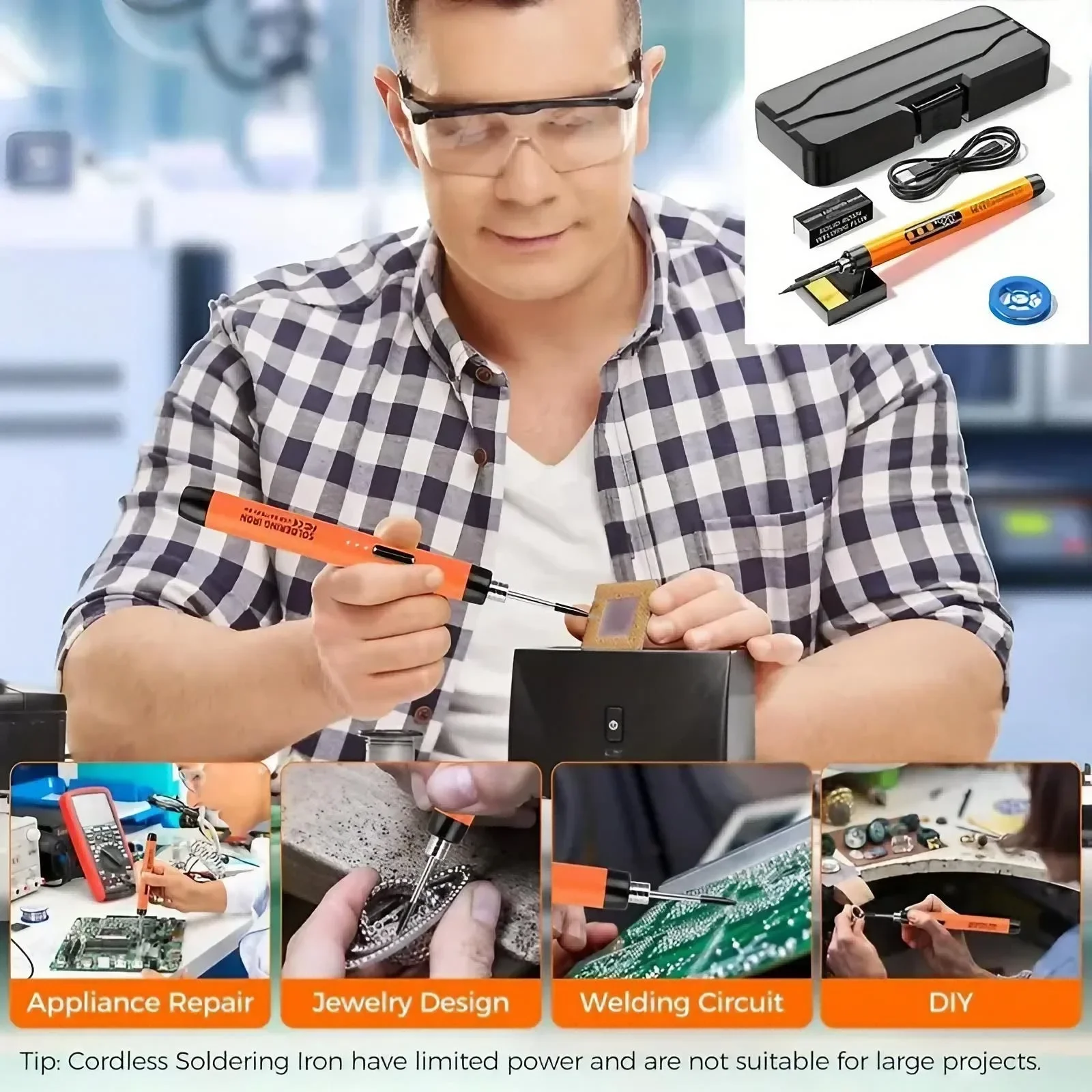 Ferro de Solda Mini Recarregáv - Diy Electronics Bench avaliação e preço