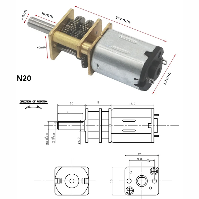 6v 12v 15-6000rpm GA12-N20 dc  - Diy Boat Electronics avaliação e preço