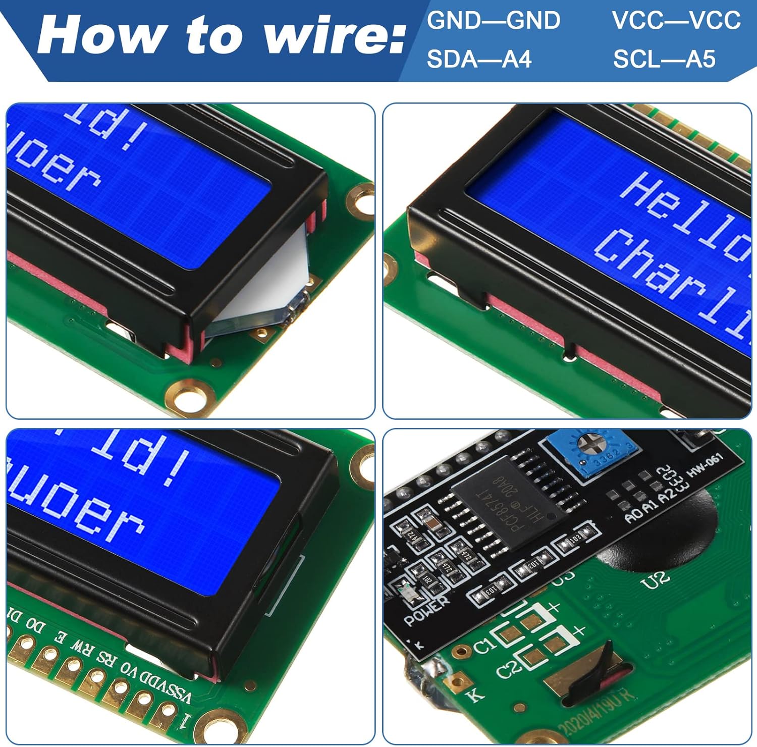 1 Conjunto de Módulo LCD 1602  - I2C Lcd Display avaliação e preço